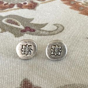 Matte silver stud earrings